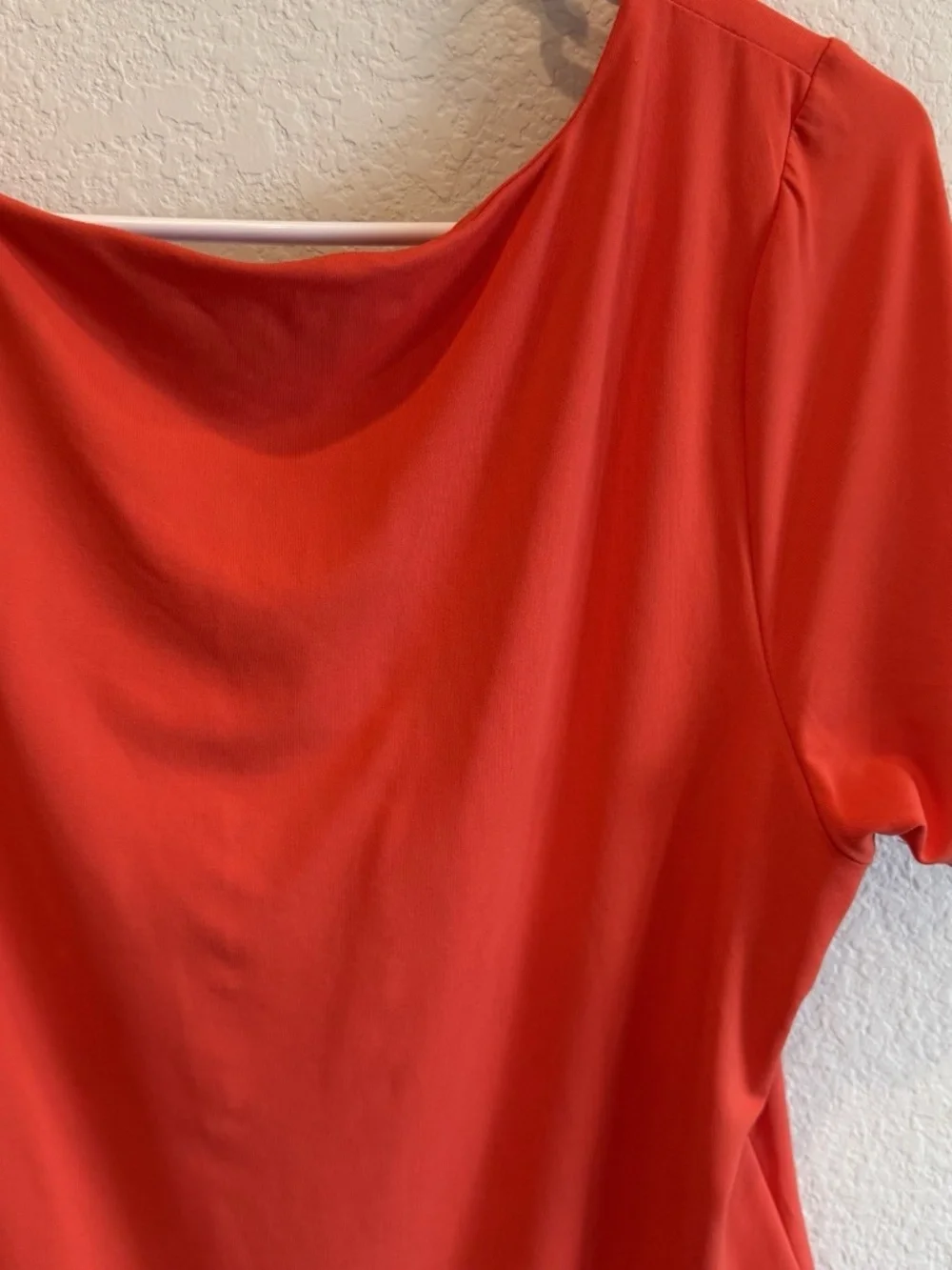 House Of Harlow 1960 Women's Red Orange Short Sleeve Square Neck Bodysuit Top XL - Picture 7 of 7